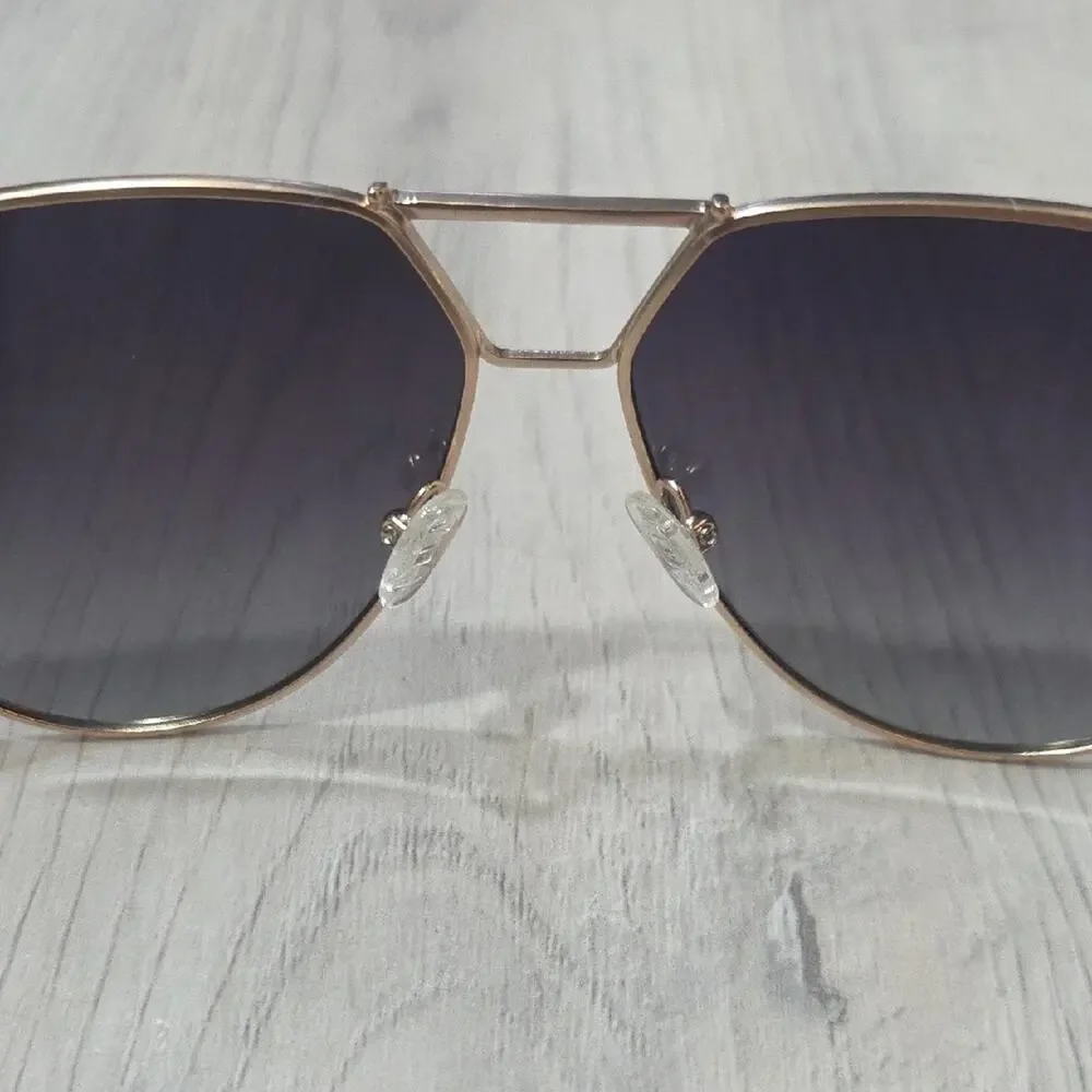 Gold and Black Aviator Sunglasses